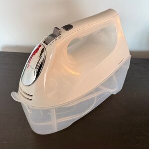 Hamilton Beach White Hand Mixer with Storage Case